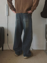 ASCLO USA リングヤーン ワイドデニムパンツ