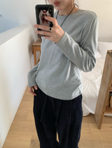 ケアベーシック起毛長袖Tシャツ(6c)