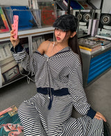 Wearing ストライプ ツーウェイフードジップアップ
