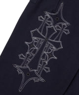 Stud Needle Walk Bermuda Sweat Pants - Navy
