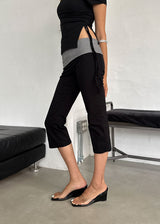 STRIPE FOLDING CAPRI PANTS