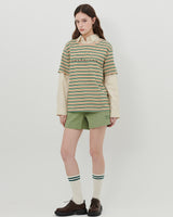 STRIPE LOGO T-SHIRT [BEIGE]