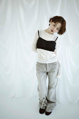 Sheer Gather Frill Top