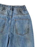 26SS WOMAN DIRTY WASHED WIDE DENIM PANTS