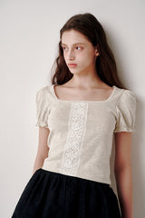 Lace Puff T-shirt (White)