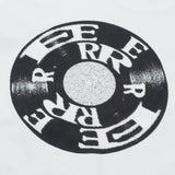 EEERRR レコードアートワークダメージウォッシングTシャツ (ホワイト)