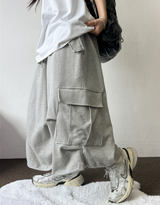 HIP LONG POCKET PARACHUTE CARGO BERMUDA 🤎🩶🖤🤍4COLOR