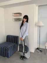26SS★ [BAONHAUS]ヘディネンピンタックバンディングワイドトレーニングパンツ