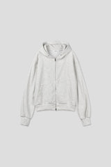 Lowell crop fingerhole hood zip-up