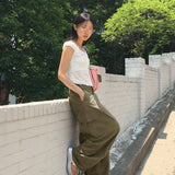 Liman lace button off-shoulder sleeveless blouse