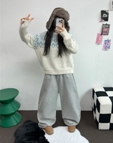 FLEECE-PICKABLE ❤‍🔥M-XL❤BASIC WIDE LONG PANTS UNISEX🖤🩶2COLOR
