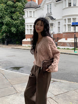 [MADE] Penton Cable V-Neck Crop Knit