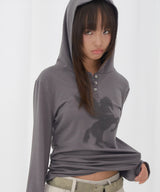 PEGASUS HOODED LONG SLEEVE (CHARCOAL) F26QB049