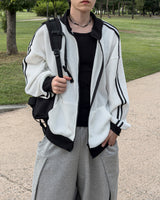 Lift color block track zip-up