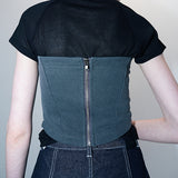 Back ziper tube top chacol