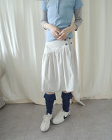 SLOW BUTTON FLARE MIDI SKIRT
