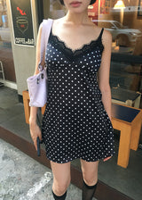 SATIN DOT DRESS