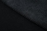 Washed Highneck Knit Zip-Up (BLACK)