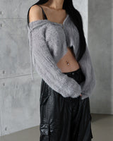 leather cargo string jogger wide pants