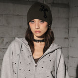 cross beanie (khaki)