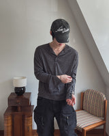 ディブリブヘンリーネック長袖Tシャツ