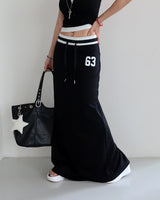 Number Lettering Color Banding Long Skirt