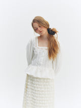 Square Frill Blouse (White)
