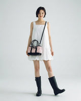 RIBBON LACE EMBOSS SHOULDER & CROSS BAG