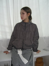 Flo Shirring Button Wind zip-up (5c)