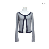 (3color) Lace Slit Warmer Cardigan