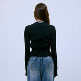 Double Layered Strap Top (BLACK)