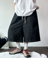BASIC STITCH WIDE 7 8 ロングバミューダ 🖤💙2COLOR