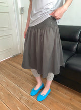Fog Button Midi Skirt