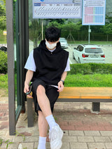 Semi crop hood vest