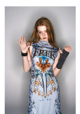 2025 Spring/Summer New Gray Hooded Sleeveless Dress