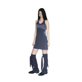 Layered heart halter dress 003