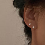 [92.5 silver] ベーシックストーンピアス (2size)