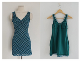 EVERGREENTY CHECK RIBBON MINI DRESS
