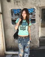 ミントレタリングクロップTシャツ