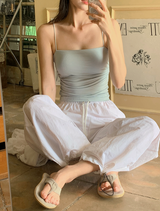 WR Shirring Crop Cap Sleeveless (10color)