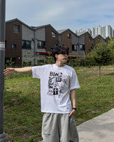 ブラグルプリントオーバーフィットショートスリーブTシャツ