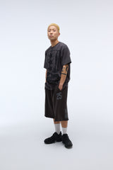 Weekend warrior typography printing washing short pants (Charcoal)