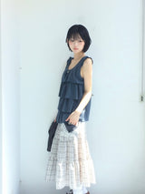 Tear Shirring Sleeveless Top