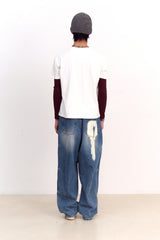 Unisex Human Print Crop T-shirt (White)