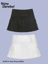 Solid A-line Pants Skirt