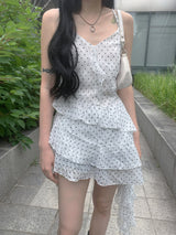 Memory Dot Ruffle Nashi One Piece (White)