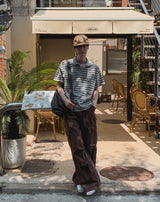 コーククロップストライプスリーブTシャツ