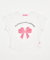 リボンプリントTシャツ ホワイト