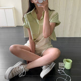 【BELLIDE MADE】定番セミクロップド半袖シャツ＆ブラウス