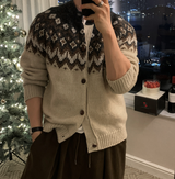 Sharp Uncle Wood Nordic Vintage Round Knit Cardigan